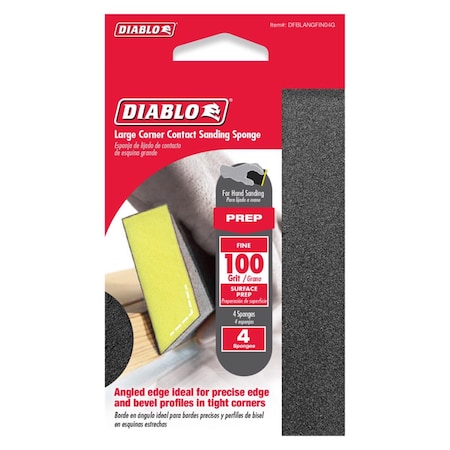Diablo Diablo 5 in. L X 3 in. W X 1 in. 100 Grit Fine Angled Sanding Sponge DFBLANGFIN04G